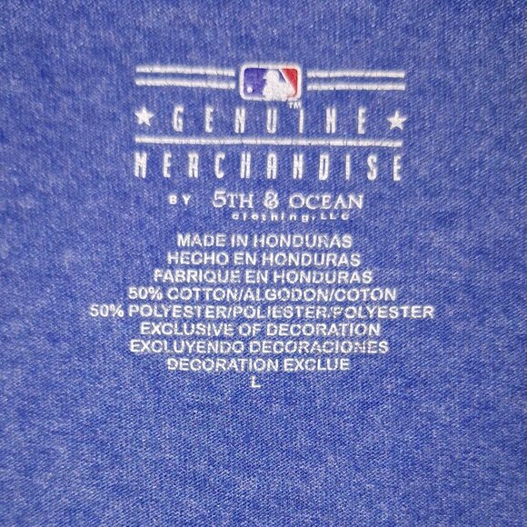 Toronto Blue Jays Women’s T-Shirt L V-Neck 5th & Ocean Genuine Merch Blue - Picture 3 of 4